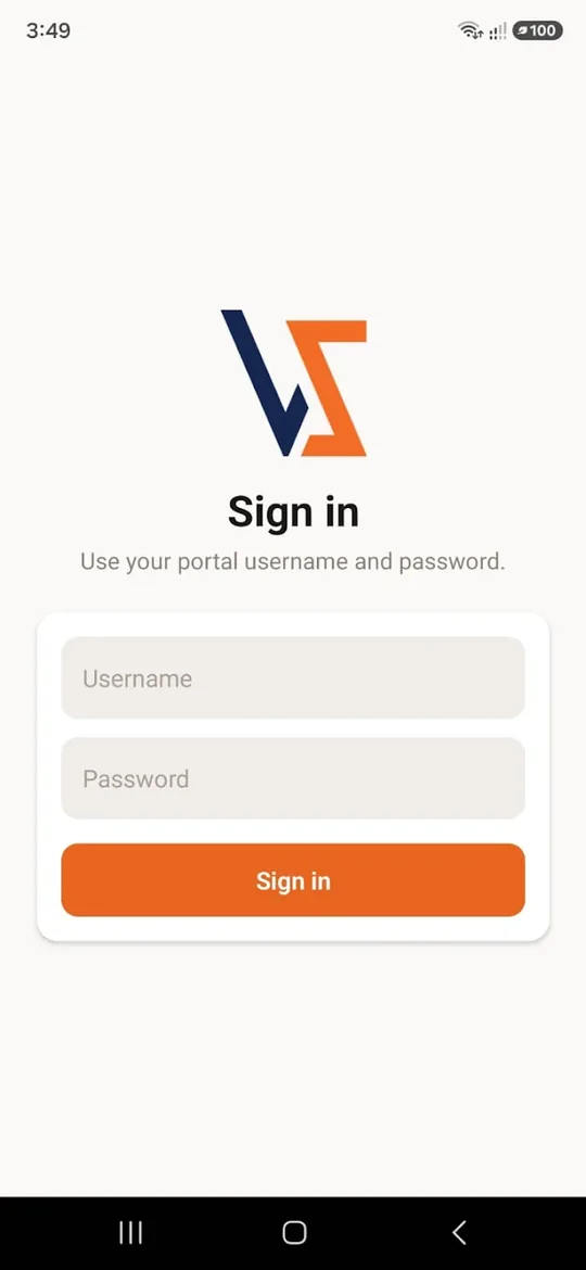 VoiceStream Android app sign-in screen